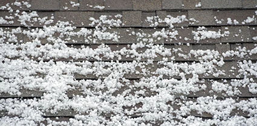 Hail damage to a roof in Iowa