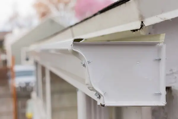 Side view of a home gutter.