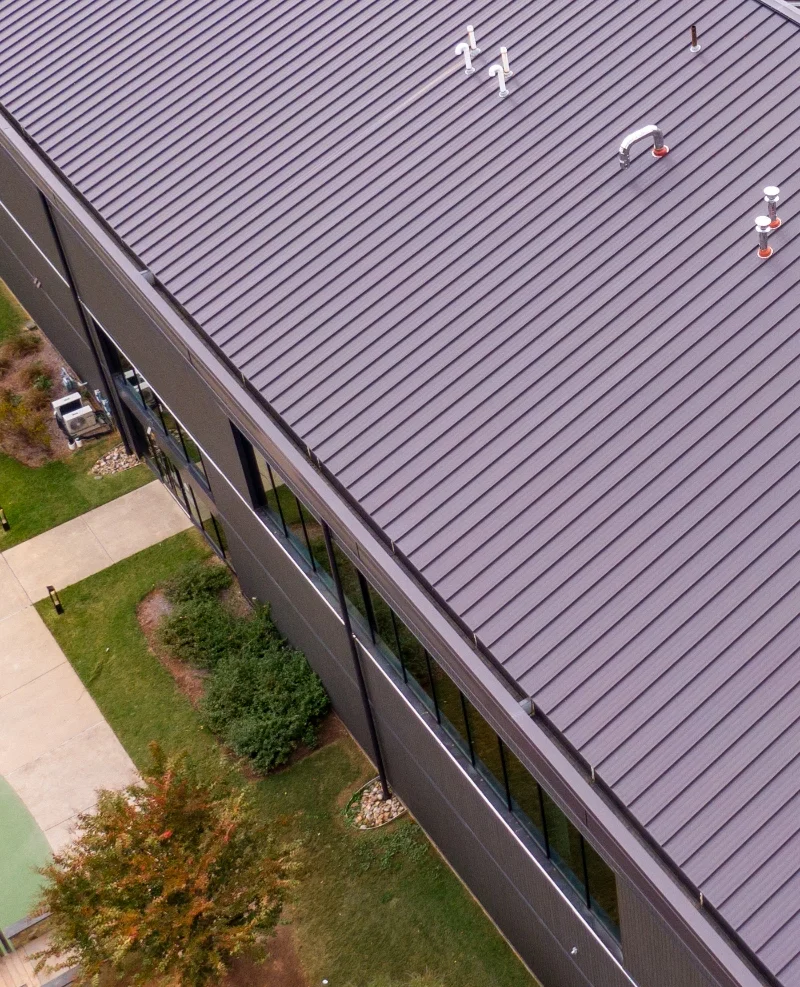 Commercial metal roofing installation